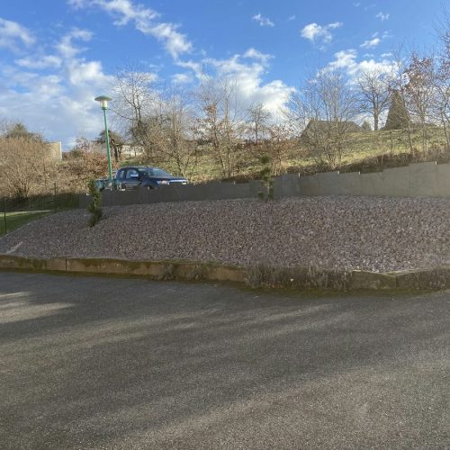 Chantier de mur de soutènement